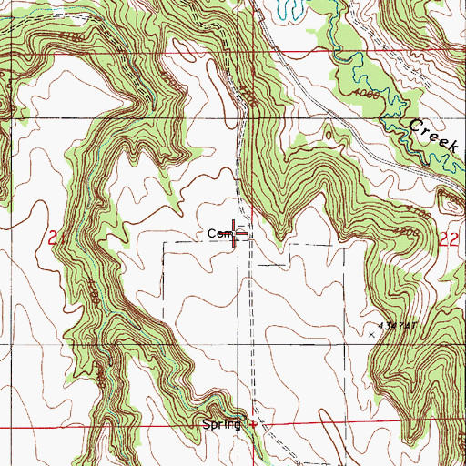 Topographic Map of Tower Divide Cemetery, WY