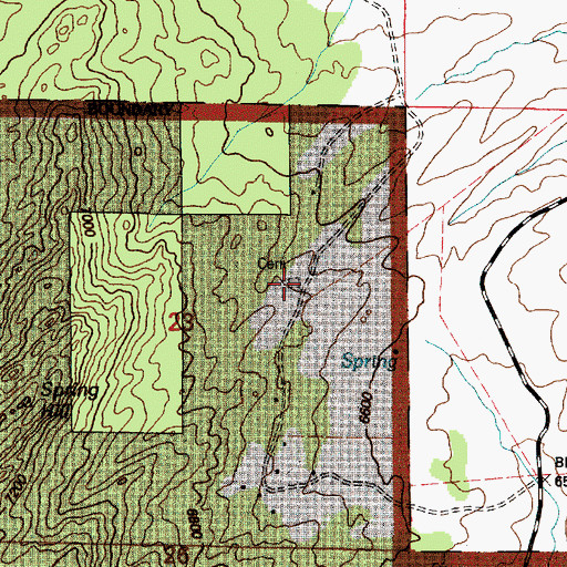 Topographic Map of Newell Cemetery, WY