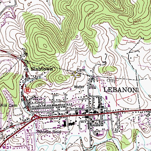Topographic Map of North Church Street-Old Lebanon Cemetery, VA