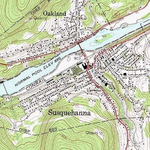 Topographic Map of Susquehanna Post Office, PA