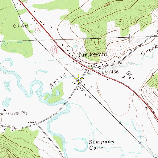 Topographic Map of Turtlepoint Post Office, PA