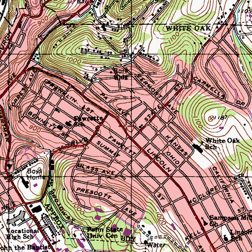Topographic Map of Astleys Contractor Postal Unit, PA