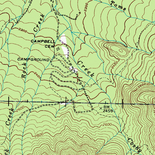 Topographic Map of Cosby Group Camp, TN