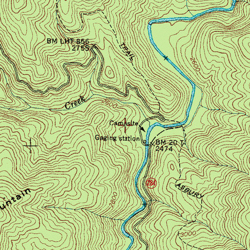 Topographic Map of Lawson Jenkins - Kerr Cemetery, NC