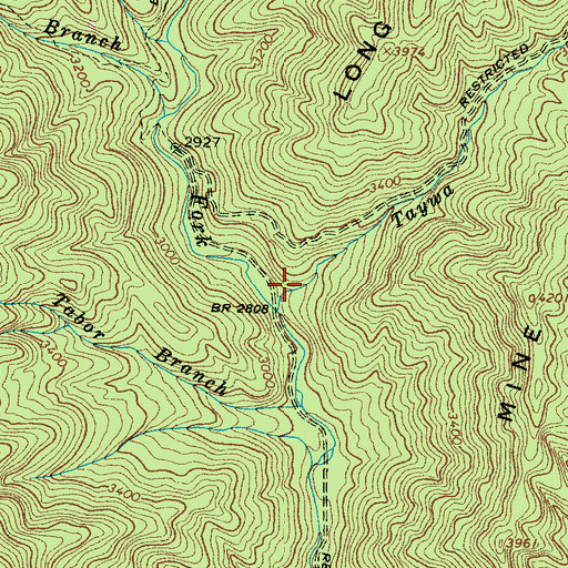 Topographic Map of Tom Huskey's Child Cemetery, NC