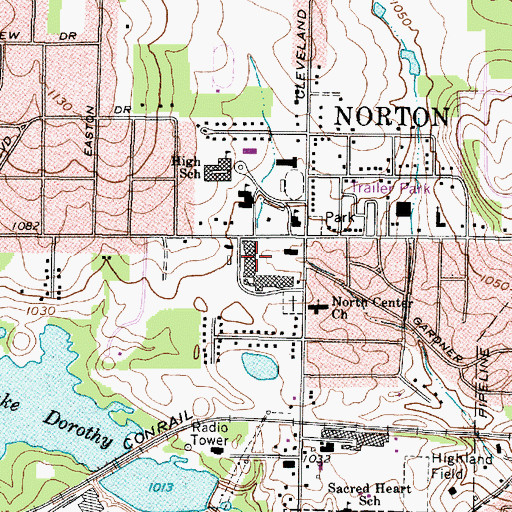 Topographic Map of Norton Post Office, OH