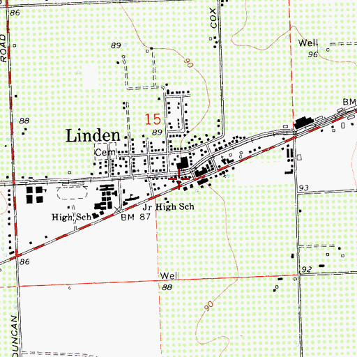 Topographic Map of Linden, CA