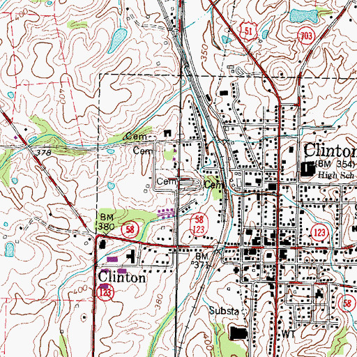 Topographic Map of Clinton Cemetery, KY