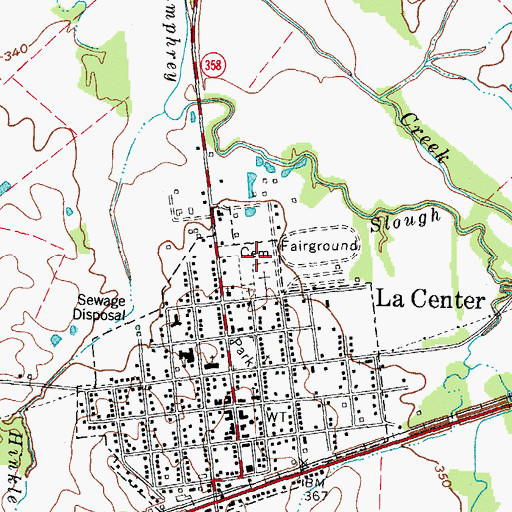 Topographic Map of La Center Gardens Cemetery, KY