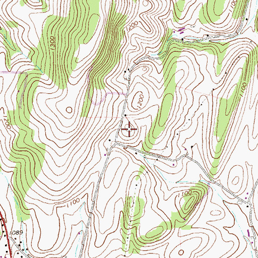 Topographic Map of Burket Cemetery, PA