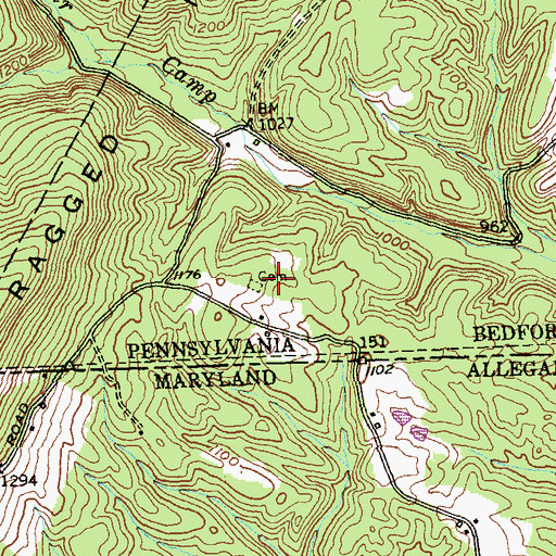Topographic Map of Collins Farm Cemetery, PA