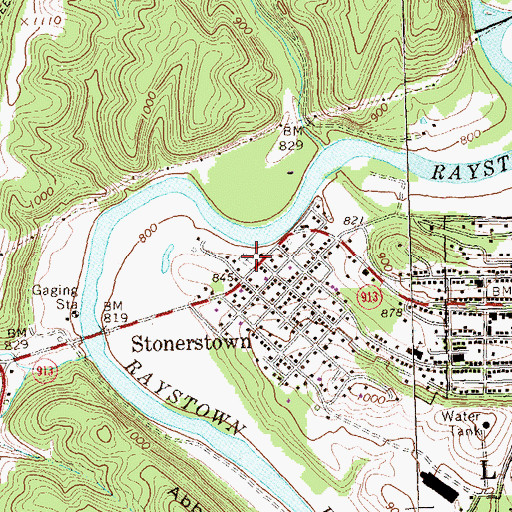 Topographic Map of Stonerstown Cemetery, PA