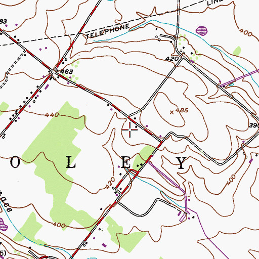 Topographic Map of Barto Burial Ground, PA
