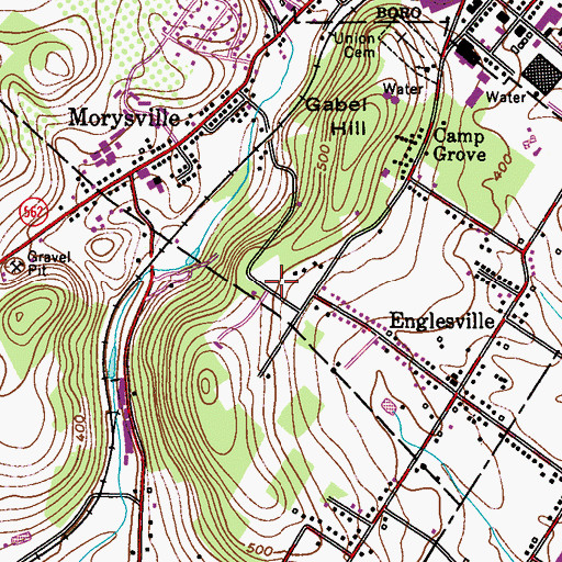 Topographic Map of Boyertown Mennonite Cemetery, PA