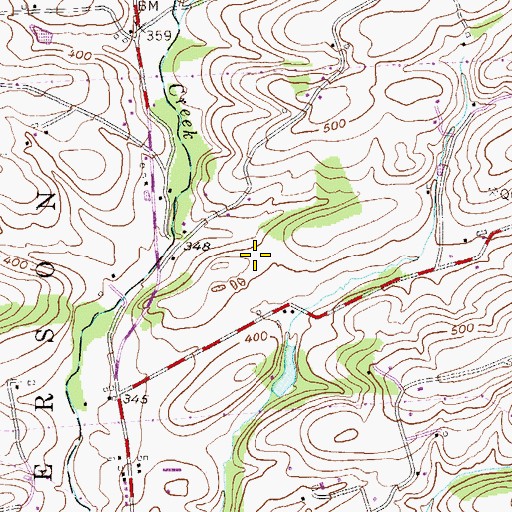 Topographic Map of Reber Cemetery, PA