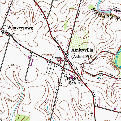 Topographic Map of Saint Pauls Church Upper Cemetery, PA