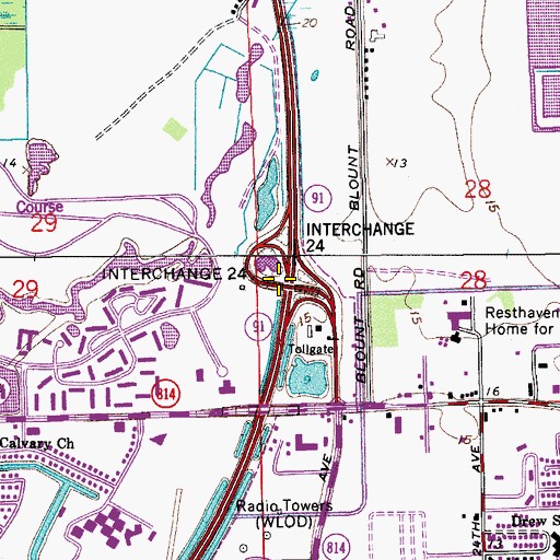 Topographic Map of Interchange 24, FL