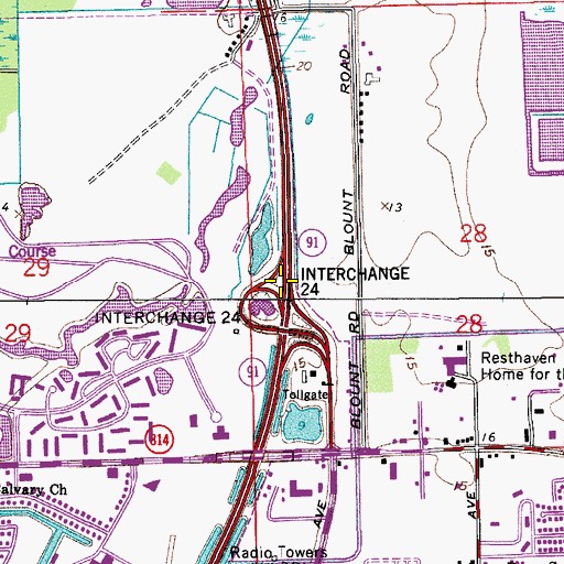 Topographic Map of Interchange 5, FL