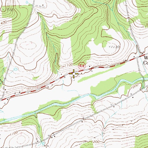 Topographic Map of Leroy Cemetery, PA
