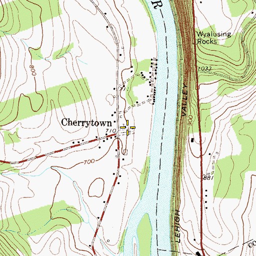 Topographic Map of Terrytown Cemetery, PA