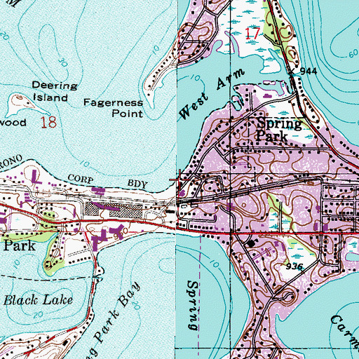 Topographic Map of Spring Park Post Office, MN