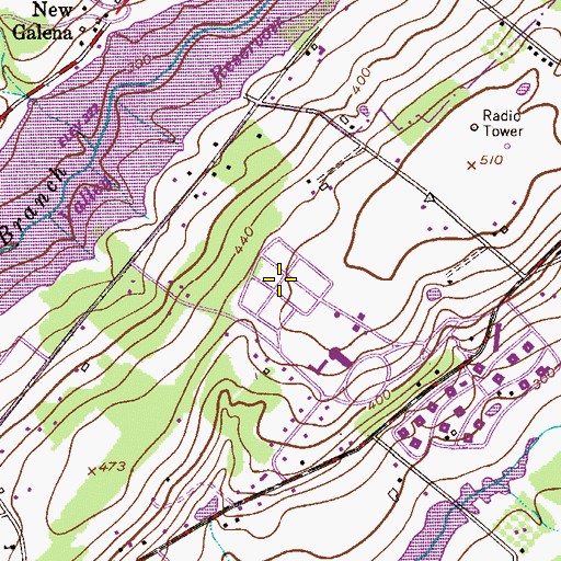 Topographic Map of Our Lady of Czestochowa Cemetery, PA