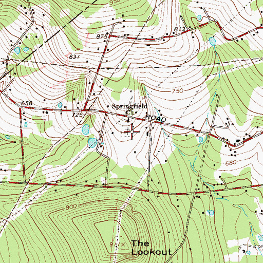 Topographic Map of Springfield Church of The Brethren, PA
