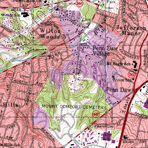 Topographic Map of Fahnline Family Cemetery, VA