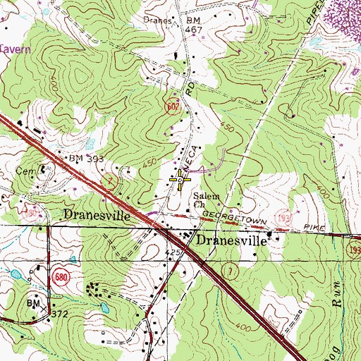 Topographic Map of Ford - Ellis - Simms Cemetery, VA