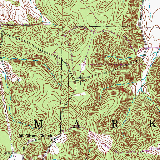 Topographic Map of Missouri State Veterans Cemetery - Fort Leonard Wood, MO