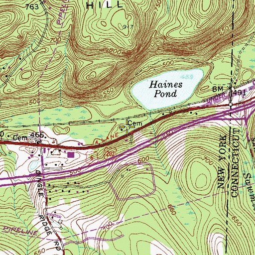 Topographic Map of Haines Family Burial Ground, NY