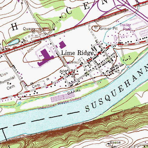 Topographic Map of South Centre Township Police Department, PA