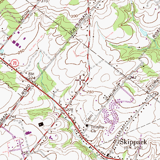 Topographic Map of Pennsylvania State Police Troop K Skippack Station, PA