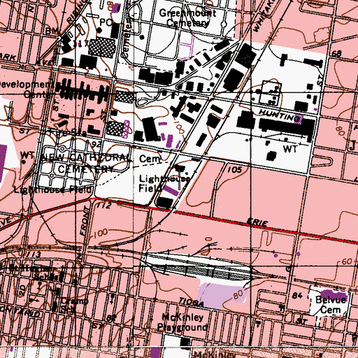 Topographic Map of Philadelphia Police Department - 24th and 25th District, PA