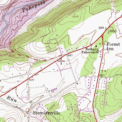 Topographic Map of Pennsylvania State Police Troop N Lehighton Station, PA