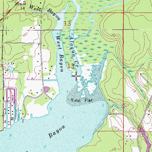Topographic Map of Alaqua Creek, FL