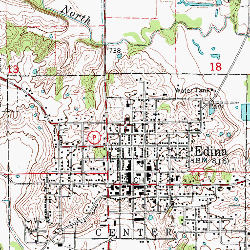 Topographic Map of Catholic Cemetery, MO
