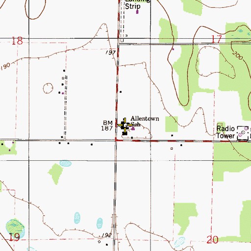 Topographic Map of Allentown School, FL