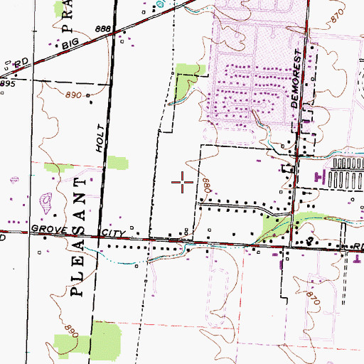 Topographic Map of Elginfield, OH