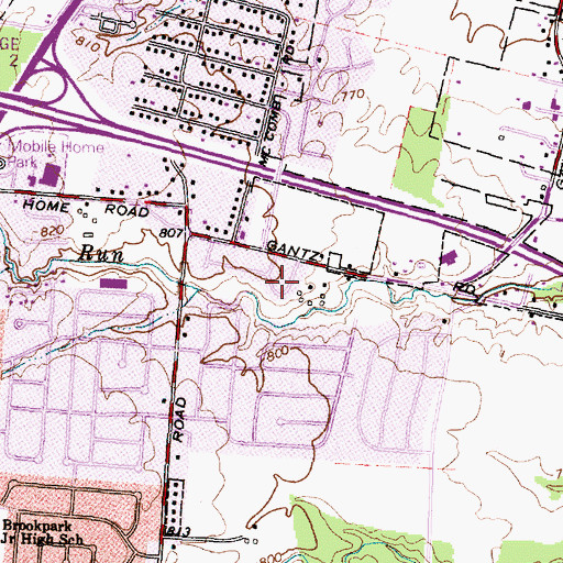Topographic Map of Parkside Village, OH