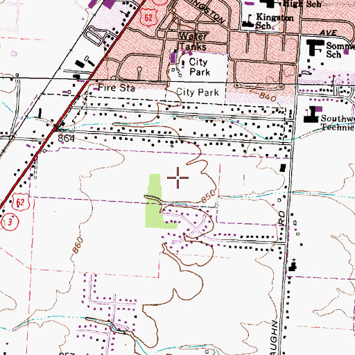 Topographic Map of Hoover Park, OH