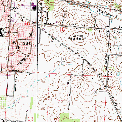 Topographic Map of Augusta Lakes, OH