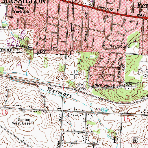 Topographic Map of Grey Ridge Estates, OH