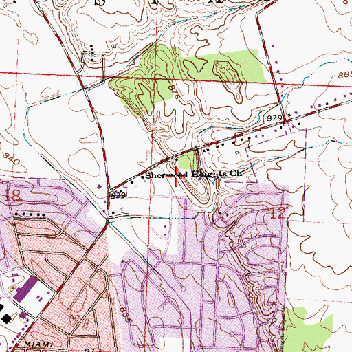 Topographic Map of Maplecrest, OH