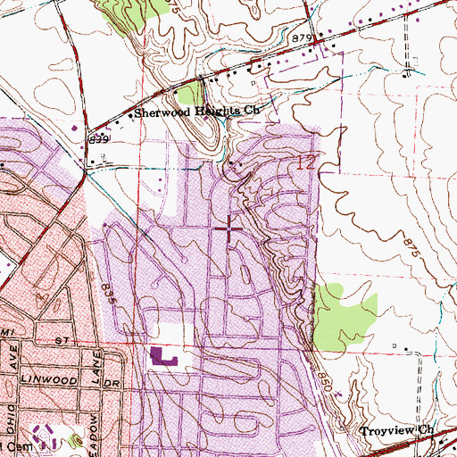 Topographic Map of Heritage Hill, OH