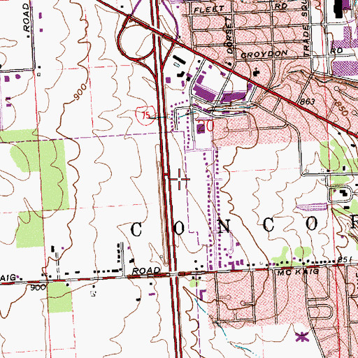 Topographic Map of Meadowrun, OH