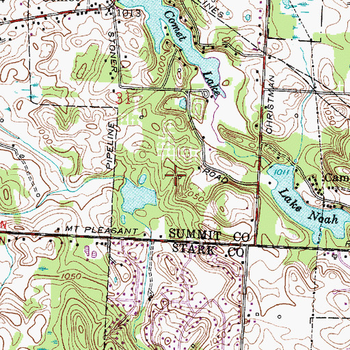 Topographic Map of Pine Knoll Estates, OH