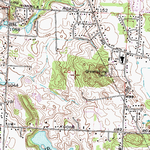 Topographic Map of Stoney Creek Estates, OH