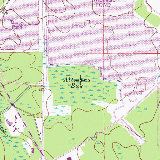 Topographic Map of Altmans Bay, FL