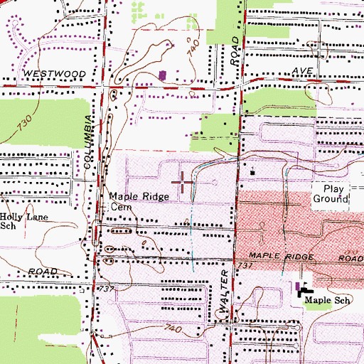 Topographic Map of Meadow Lane, OH